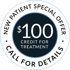 $100 Credit for Treatment banner stamp